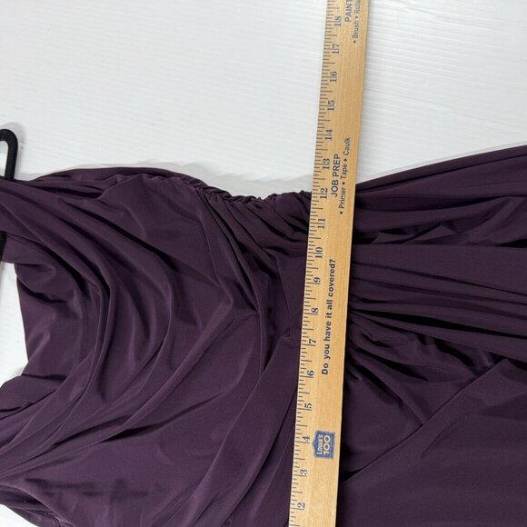 Lauren Ralph Lauren Women's Purple Draped Rhinestone Broach Maxi Gown Dress Sz 8 - Picture 11 of 12